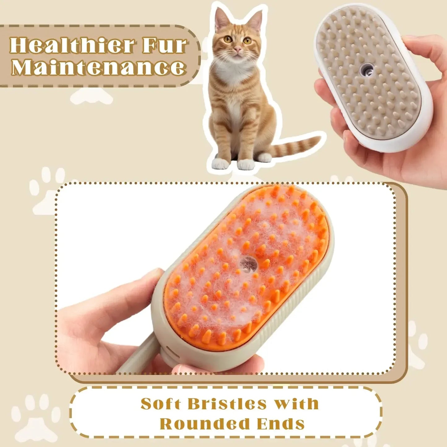 Pet Steam Grooming Brush